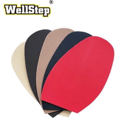 WELLSTEP 1Pair Shoe Sole Protect Pad Non Slip Self-Adhesive Half Forefoot Cushion Outsole Repair Care Replacement Anti Skid Grip