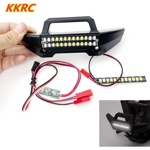 1:10 MAXX Metal Front Bumper with Front & Rear Led Light Bar for TRAXXAS 1/10 MAXX Small X RC Car Upgrade Parts