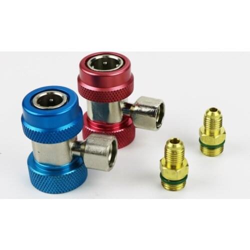 1 Pair Auto Freon R134A AC Air Condition Adjustable Quick Coupler Refrigerant High Low Adapter Connector Manifold Gauge Set