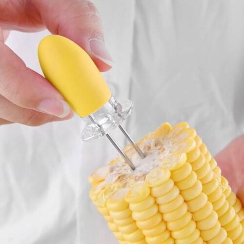 2pcs/Set A Pair Of Corn Needle Barbecue Stainless Steel Corn Skewer Barbecue Forks The Cob Holder Tool Household Supplies
