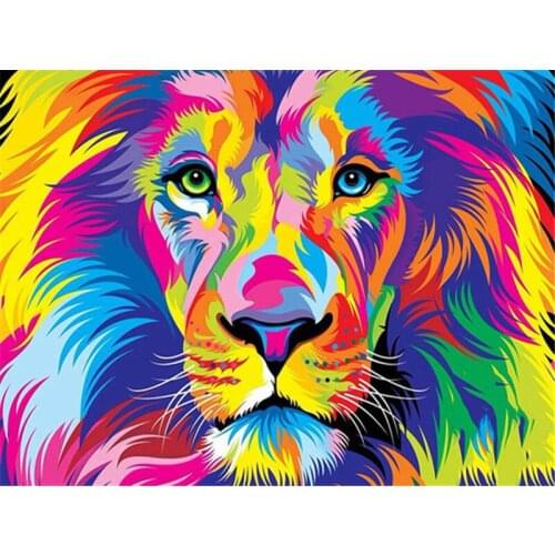 DIY 5D diamond painting animal set, color, lion, tiger, cat, square/round diamond embroidery, mosaic picture, decoration