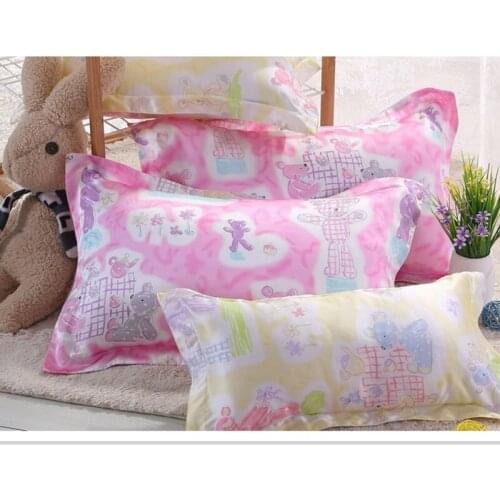 Free shipping 100% silk pillowcase standard size 2 sides silk pillow case cover envelope back printed sham ls1503-10