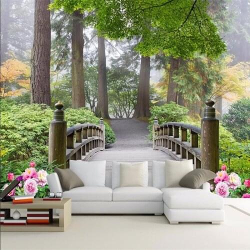 Beibehang paper Background Forest wooden wallpaper for living room restaurant bedroom papel de parede 3D wall paper murals-3d