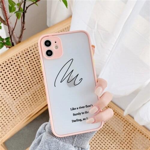 JAMULAR Funny Letter Couple Phone Case For iPhone 7 X XS MAX 11 Pro XR SE 2020 8 6Plus Shockproof Matte Silicone Cover Matte Bag