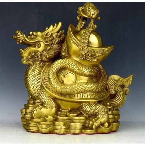 Open Light Pure copper Xuanwu Four gods beast copper snake Panlong tortoise zodiac Snake Yuanbao recruit Wealth townhouse Feng s