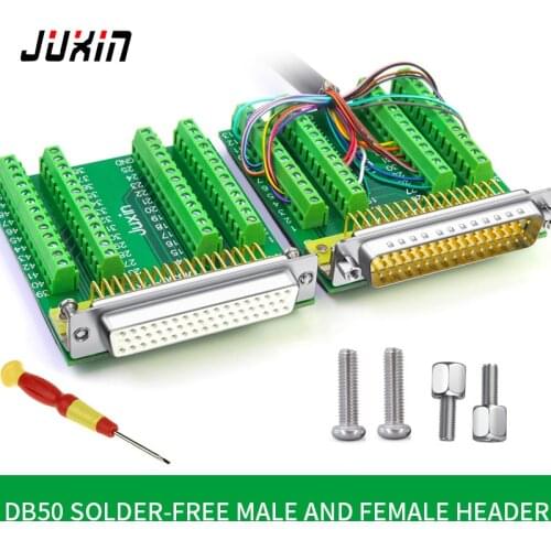DB50 solder-free three 3-row 50-pin connector solder-free db50 male header female adapter board terminal column