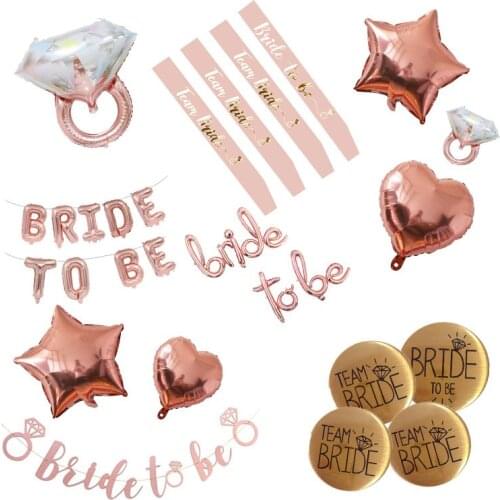 Hen Party Team Bride Badge Bridal Shower Decoration Bachelor Bride To Be Balloon Wedding Photo Props Party Decoration