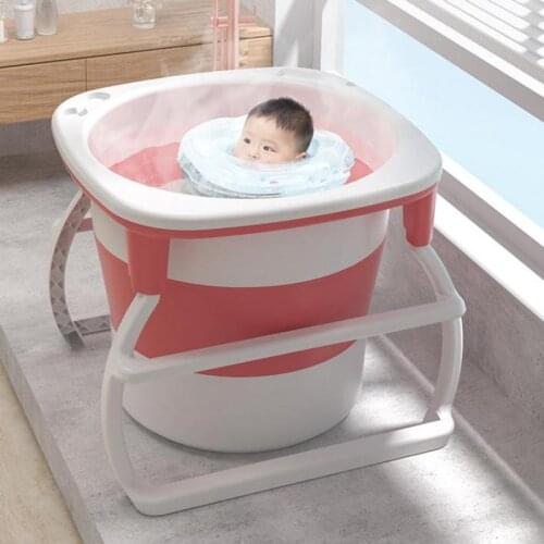 Adult Bath Bucket Adult Foldable Bath Bucket Bathtub Heightening Baby Swimming Bath Round Body Bath Artifact