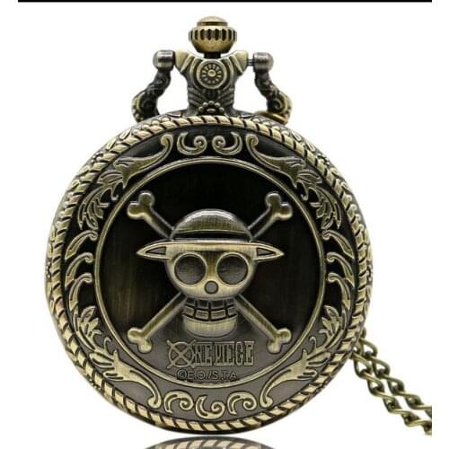 FANTASY UNIVERSE Freeshipping wholesale 20pc a lot One piece Luffy straw hat pocket watch necklace Dia47mm 20pcs/lot PM52
