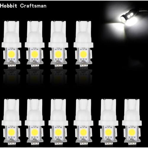 10pcs Super Bright T10 W5W Super Bright LED Car Interior Reading Dome Light Marker Lamp 192 168 193 W5W 2825 Led Headlight