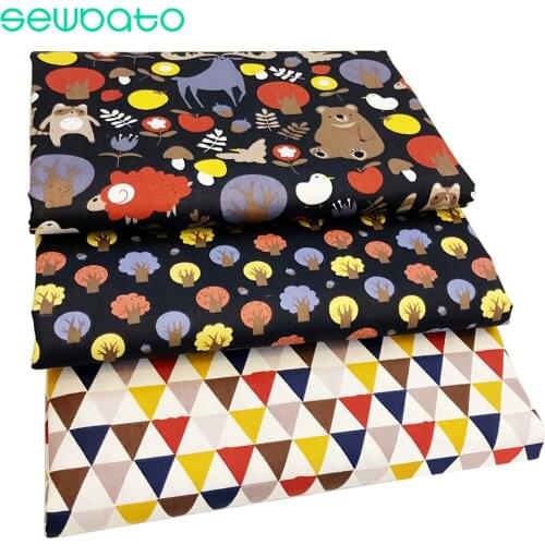 SEWBATO 1 Meter 160cm Width Cotton Fabric Printed 100% Twill Cotton Fabrics For DIY Bedding Childrens Clothing Accessories