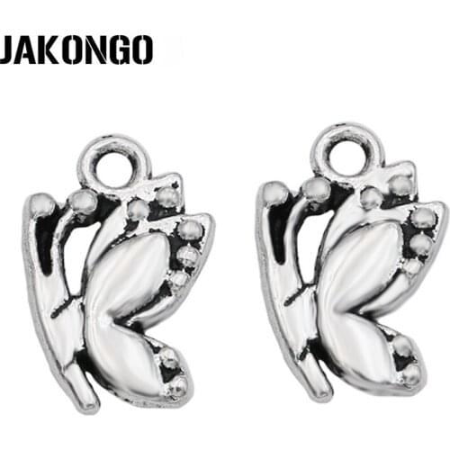 JAKONGO 20pcs Butterfly Charm Antique Silver Plated Pendants for Bracelet Jewelry Accessories Making DIY Handmade 17x12mm