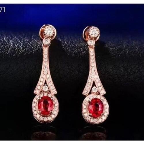 KJJEAXCMY fine jewelry natural ruby 925 sterling silver women earrings new Ear Studs support test exquisite