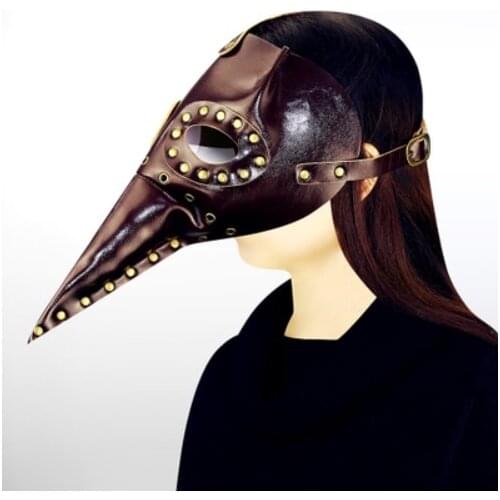 Fashion show customized cosplay leather mask props party Halloween woodpecker mask