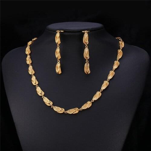 Kpop Slipper Set Pendant Necklace Earring Gift Gold/Silver Color Sandbeach Trendy Summer For Women Jewelry Set NE203