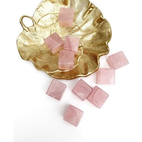 1pc Natural Stone Pink Rose Quartz Crystal Cubes Loose Gemstones Gravel Madagascar Powder Ornaments For Home Room Decoration