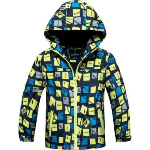 Boys jacket kids spring plush inside warm jacket children hooded autumn velvet windbreaker teenage outdoor wind coat waterproof