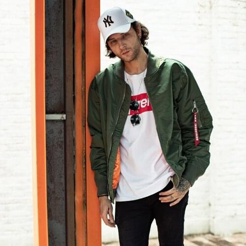 SMN Flight Jacket Spring Autumn Green Mens Bomer Air Force Pilot Jacket Thin Coats Solid Color Casual Outwear Clothing