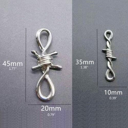 M4YF 20 Pcs Tiny Twisted Thorns Connectors Charms for Punk DIY Necklaces Bracelet Making Finding Jewelry Accessories