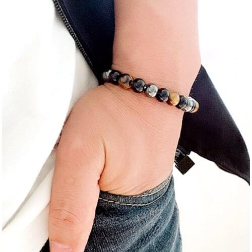 2020 New Fashion Natural Tiger Eye Beads Charm Bracelets bangles Men Jewelry Accessories Gift