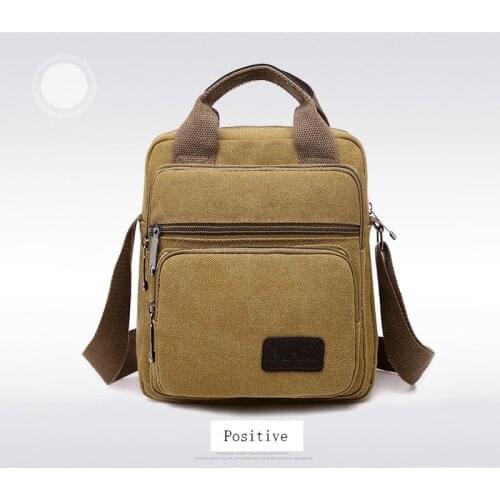 2021 New Mens Crossbody Bag Durable canvas Shoulder Bags For Men Solid Color Satchels Fashion Leisure Sling Zipper Handbags