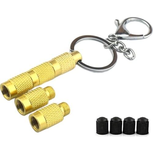 Portable 4 in 1 Tire Deflator Tools for Offroad Vehicles Tire Air Down Tool with Tire Valve Caps Keychain