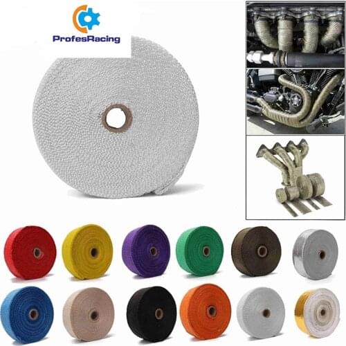 5cm*5M/10M/15M Motorcycle Exhaust Thermal Tape Header Heat Wrap Manifold Insulation Roll Resistant with Stainless Ties