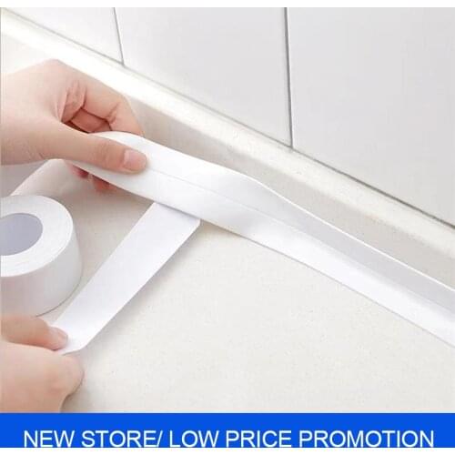 For Bathroom Kitchen Shower Sink Bath Sealing Strip White Tape Caulk Strip Self Adhesive Waterproof Wall Sticker Sink Edge Tapes