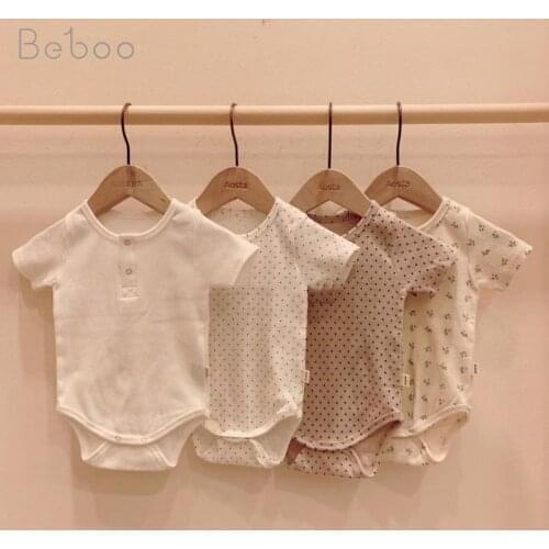 Spring Cotton Baby Bodysuits For Girls 2021 Summer Children Clothing 0-24m Climbing Jumpsuit For Boys Korean Style Soft Pajamas
