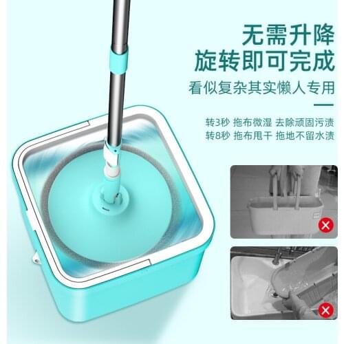 Spin Magic Mop Microfibre Wash Dry Kitchen Aluminium Wood Floor Ceramic Tile Mop with Bucket Limpieza Hogar Home Cleaning DG40TB