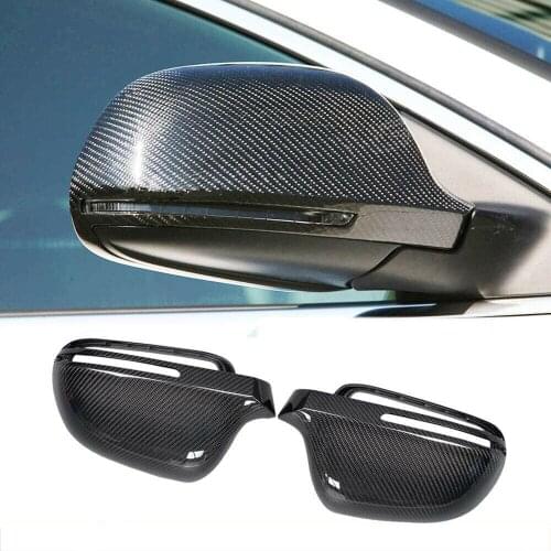 Replace Carbon Fiber Mirror Cover Caps W/O Side Assist Fit For Audi A3 B8 A4 S5