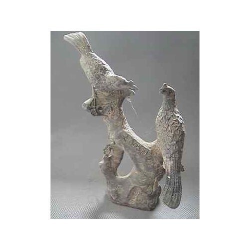 Zhaorui630++Collectible Decorated Old Bronze Handwork Flowers and birds Statues