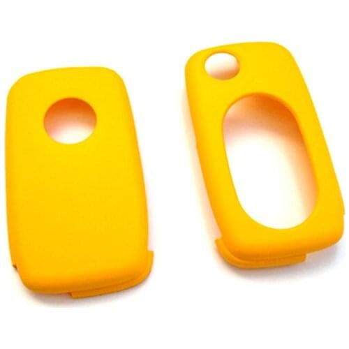 YELLOW Hard Plastic Shell Key Remote Entry Fob Case Cover OVAL Key Pad 2 3 Button For VW Golf Jetta MK4