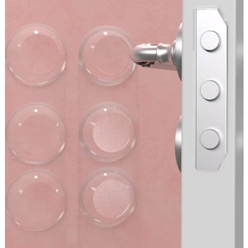 1pcs/6pcs/box Door Stops Punch-free Anti-collision Round Silicone Door Stopper Creative Wall Protector Door Handle Guard Stopper