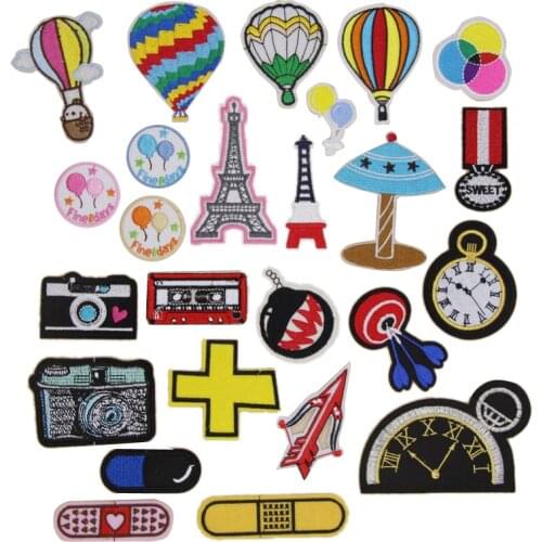 1 pcs Iron on Balloon Tower Award medal Embroidery patch fabric clothing bag tshirt holiday Jeans Coat Decor repair Applique