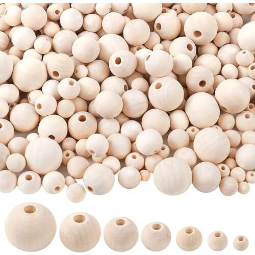 8mm 10mm 12mm 14mm 16mm 20mm 25mm 30mm Natural Wooden Beads Loose Spacer Wood Beads for Jewelry Making DIY Handmade 10-200pcs