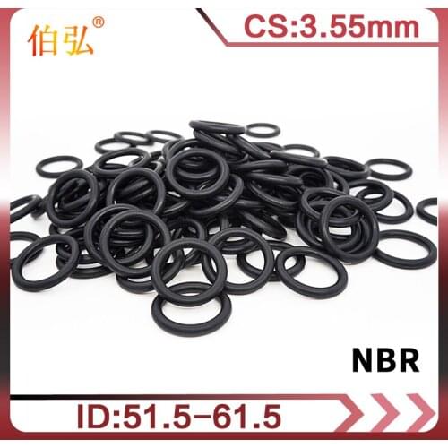 10PCS/lot Rubber Ring NBR Sealing O-Ring Nitrile CS3.55mm ID 51.5/53/54.5/56/58/60/61.5 mm Seal Oil Wear Gasket Washer