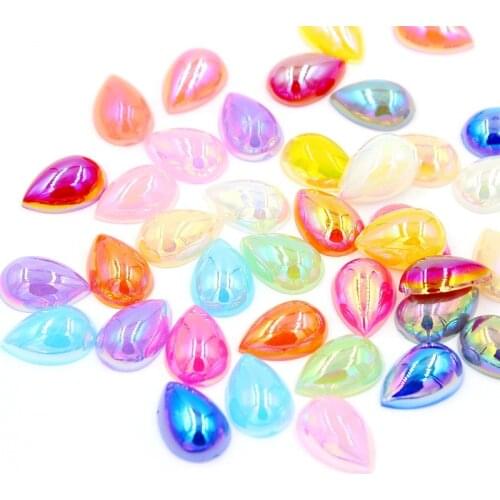 100 Pcs 11*14mm ABS Imitation Water Drop Flatback Pearl Beads Decoration for DIY Accessories Jewelry Making Nail Art Phone Case