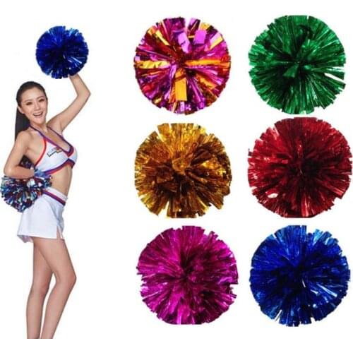 100pcs 7 Colors Pom Poms Cheerleading Cheering Pompom 50g Metallic Pom Pom Cheerleading Products Wholesale SN3789