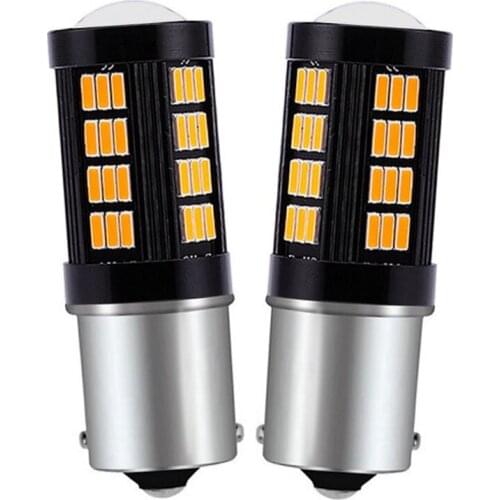 2Pcs 1156 BA15S P21W 7506 High Quality 66 LED Car Turn Signal Bulbs Brake Lights Auto Backup Reverse Lamps Daytime Running Light