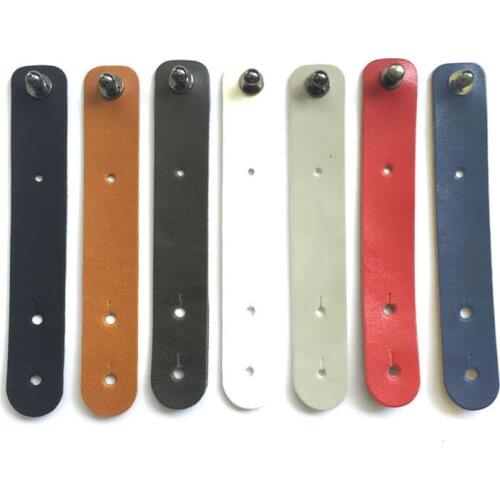 2Pcs Leather Cable Winder Power Line Data Buckle Cable Ties Earplug Headphones Removable Anti-Loss Reel Line Cable Management