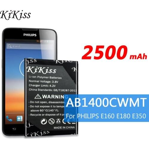 2500mAh AB1400CWMT For PHILIPS E160 E180 E350 Smart Mobile Phone High Capacity Battery