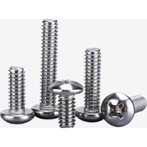 5pcs 10-32 screws phillips dome thread PH button head bolt stainless steel male screw pitch fastener 2" 3" 4" inch long
