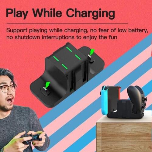 6 in 1 Charging Dock For Nintendo Switch Console Controller DC5V/2A Gamepad Charger Dock Station With LED Charging Indicator