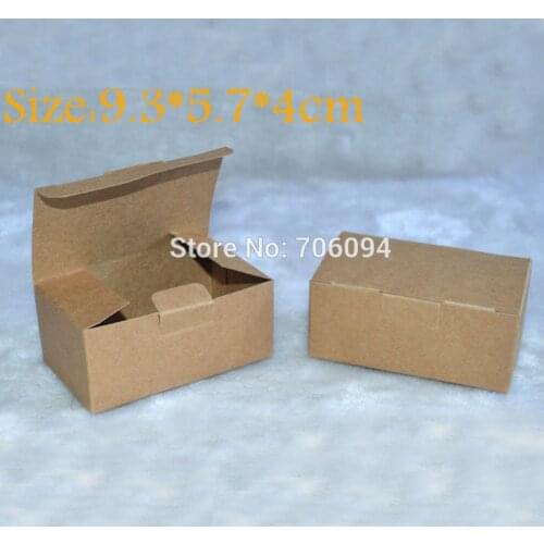 9.3*5.7*4CM,100pcs/lot, Free Shipping Jewerly kraft paper box Brown kraft handmade gift boxes,custom box logo kraft paper box