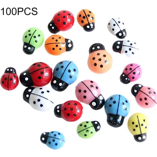 2015 New 100Pcs Colorful Mini 3D Wall Stickers Home Decor Kid Toys DIY Ladybird Ladybug 58WO