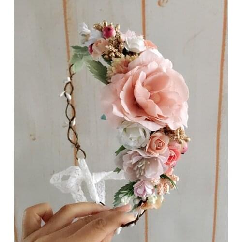 Coral Wreath Flower Crown