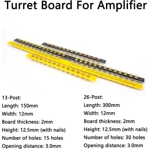 DIY Projects Audio Tag Strip Board Gold-plated Copper 300(150)*12*2mm Amp Amplifier Accessories Turrets Board