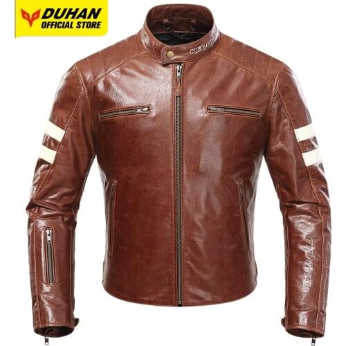 DUHAN Motorcycle Jacket Genuine Leather Windproof Motocross Jacket Moto Protective Armor Chaqueta Waterproof Jaqueta Motoqueiro