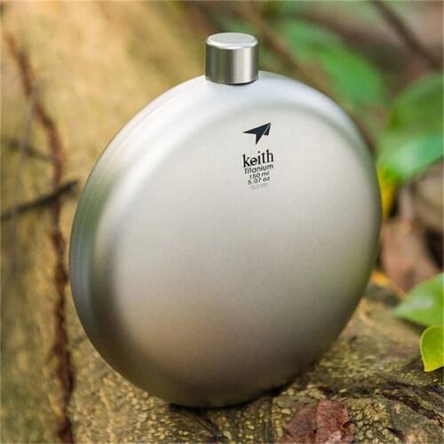 Titanium Hip Flask Flagon Portable Wine Whisky Pot Sports Flagon Pure Titanium Wine Pot With Funnel Outdoor tableware